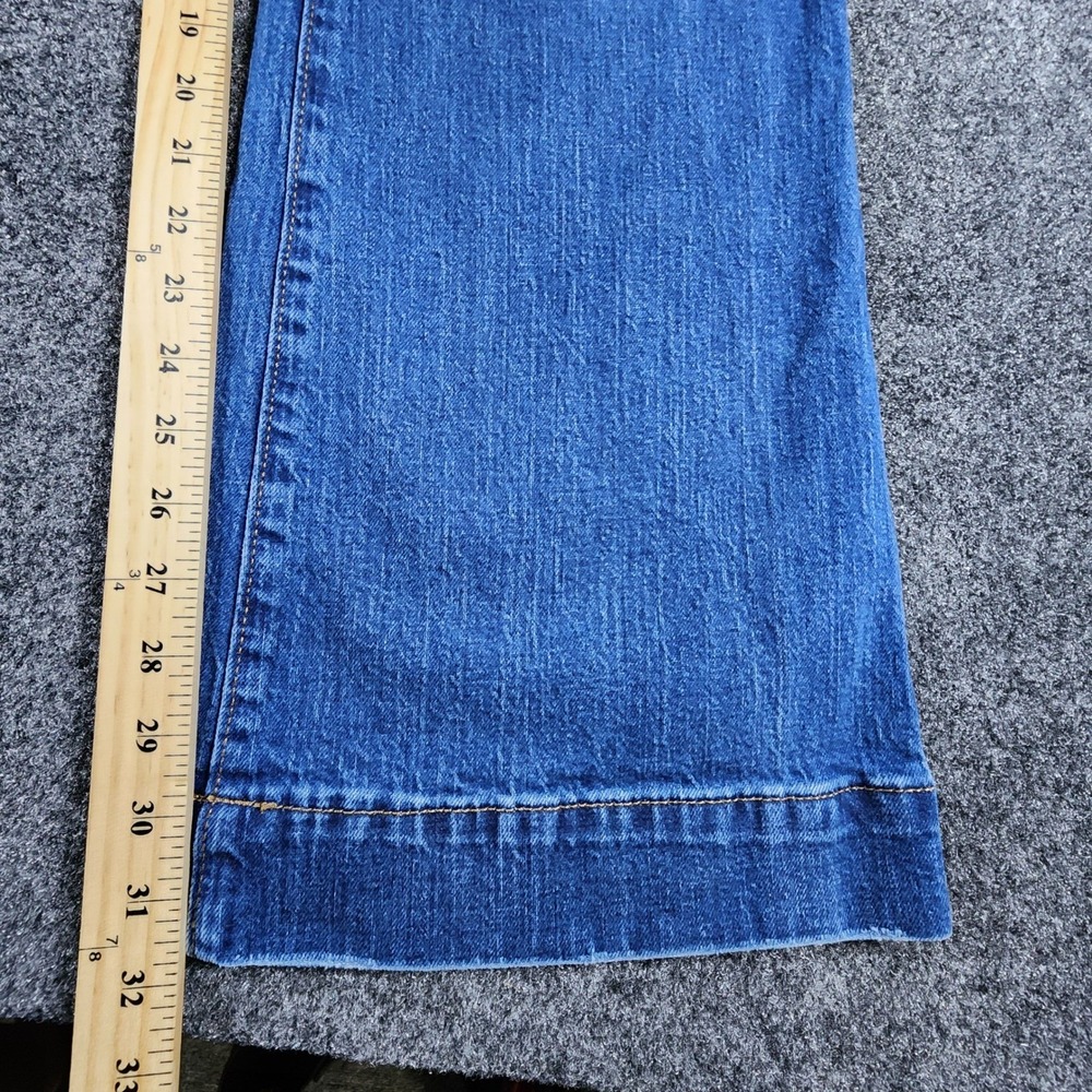 Wrangler Retro Green Jean Womens 32x34 Blue High Rise Flare Leg Denim Jeans - Picture 9 of 11